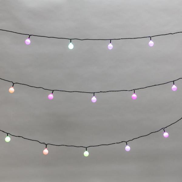 Электрогирлянда NEON-NIGHT Шарики диам. 25 мм, 5 м, эффект смены цветов RGB, 25 диодов (LED-BALLS-230V-IN-RGB)