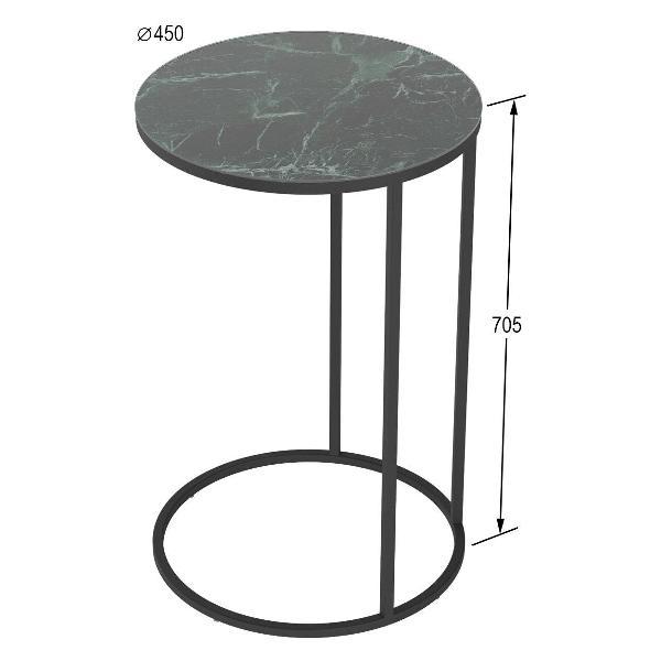 Стол журнальный Калифорния Остин УФ Зеленый мрамор