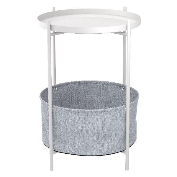 Стол журнальный Lavaris Берген рогожка 82/82/ белый муар