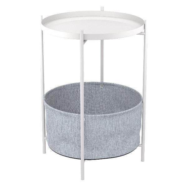 Стол журнальный Lavaris Берген рогожка 82/82/ белый муар