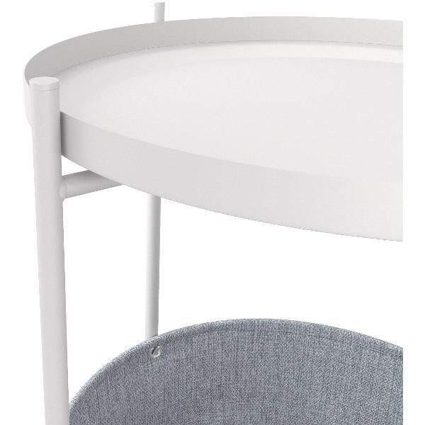 Стол журнальный Lavaris Берген рогожка 82/82/ белый муар