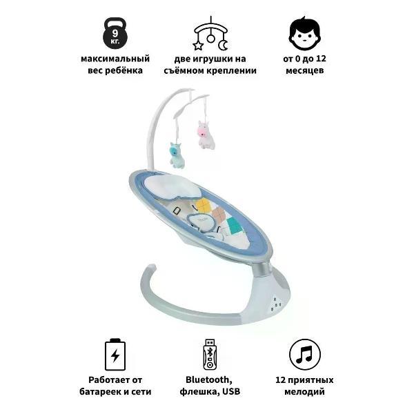 Электрокачеля TOMMY SW-202 голубой