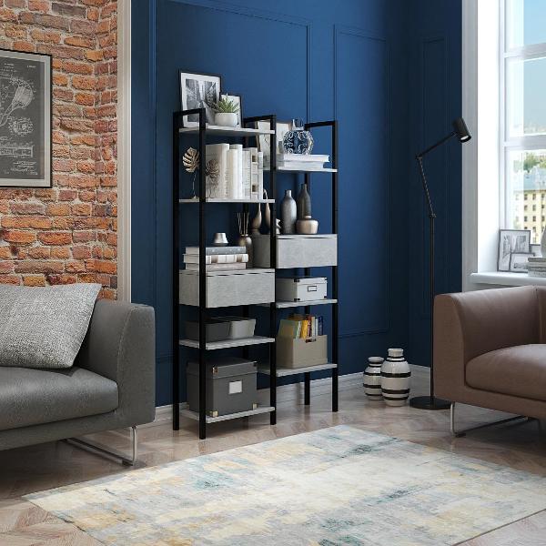 Стеллаж офисный MFMaster Интро-80 бетон