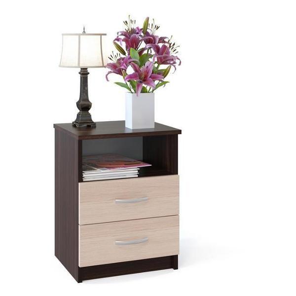 Тумба прикроватная Правила мебели офисная, Альма с ящиками, с полкой, 41х34х54 см,