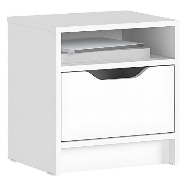 Тумба прикроватная Правила мебели офисная, Руна с полкой, с ящиком,41.6х34х44 см, Белый