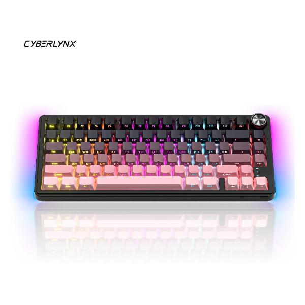 Клавиатура беспроводная CYBERLYNX RX75 Pro Розовый градиент Blue switch