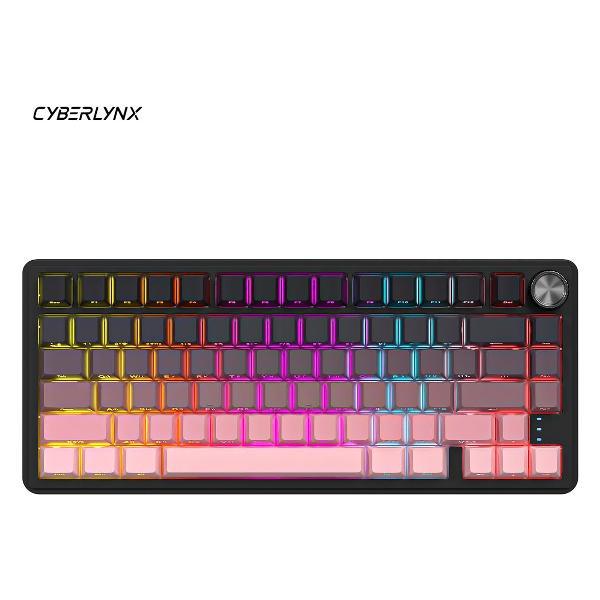 Клавиатура беспроводная CYBERLYNX RX75 Pro Розовый градиент Blue switch