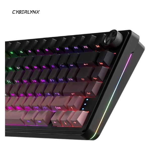 Клавиатура беспроводная CYBERLYNX RX75 Pro Розовый градиент Blue switch