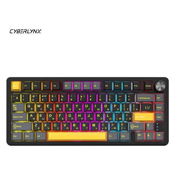 Клавиатура беспроводная CYBERLYNX RX75 Pro черный Серый Mute switch