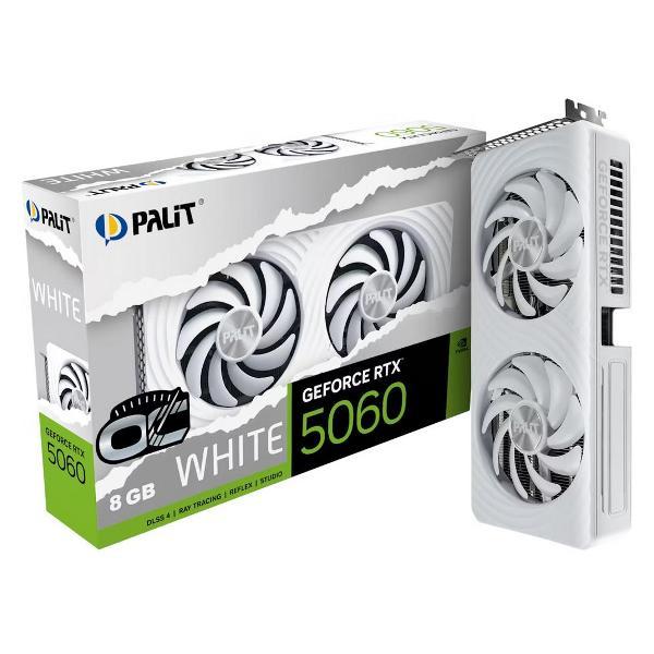 Видеокарта Palit RTX5060 WHITE OC 8GB GDDR7 128bit 3xDP HDMI 2FAN
