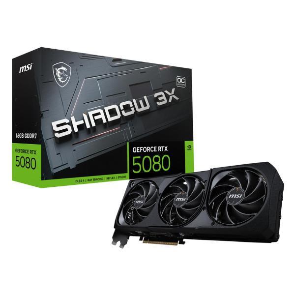 Видеокарта MSI RTX5080 SHADOW 3X OC 16GB GDDR7 256bit 3xDP HDMI фото