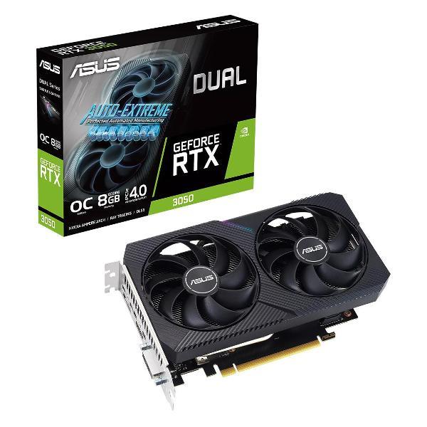 Видеокарта ASUS RTX3050 DUAL V2 OC 8GB GDDR6 128bit DVI DP HDMI 2FAN RTL