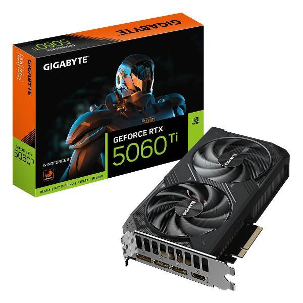 Видеокарта GIGABYTE RTX5060Ti WINDFORCE 8GB GDDR7 128bit 3xDP HDMI 2FAN RTL