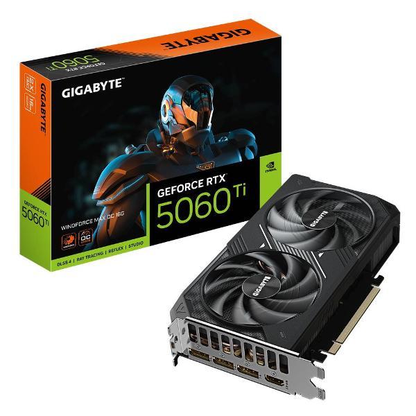 Видеокарта GIGABYTE RTX5060Ti WINDFORCE MAX OC 16GB GDDR7 128bit 3xDP HDMI 2FAN RTL