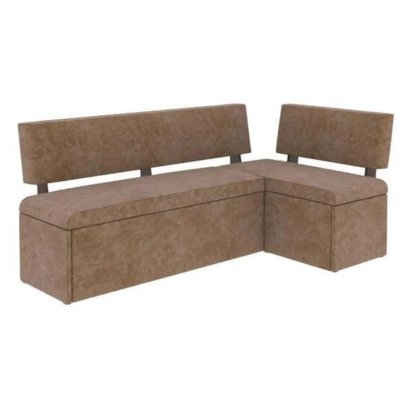 Уголок кухонный Правила мебели Монреаль раскладной, выкатной, с коробом для хранения, с подлокотниками, 195х115х79.5 см, Латте, ткань