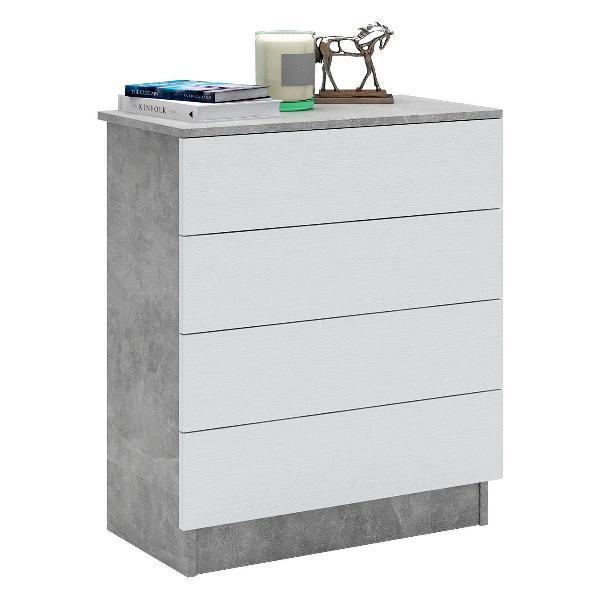 Комод MFMaster Витто-32 бетон-белый