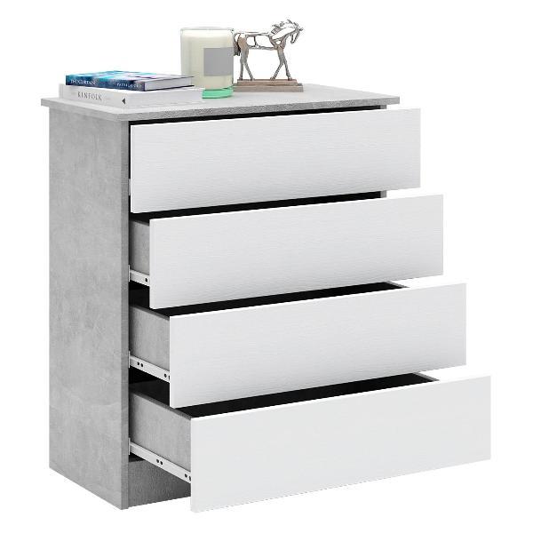 Комод MFMaster Витто-32 бетон-белый