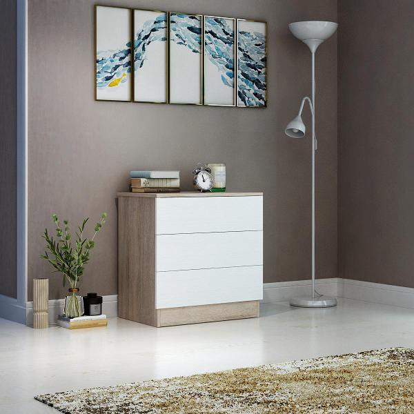 Комод MFMaster Уно-825 дуб сонома-белый