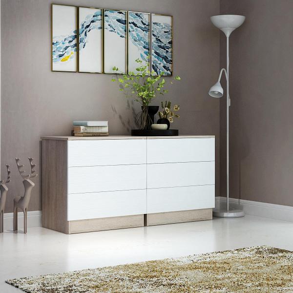 Комод MFMaster Уно-825 дуб сонома-белый