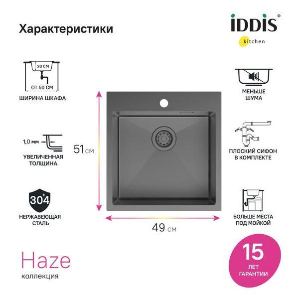 Раковина для кухни Iddis HAZ49GMi77