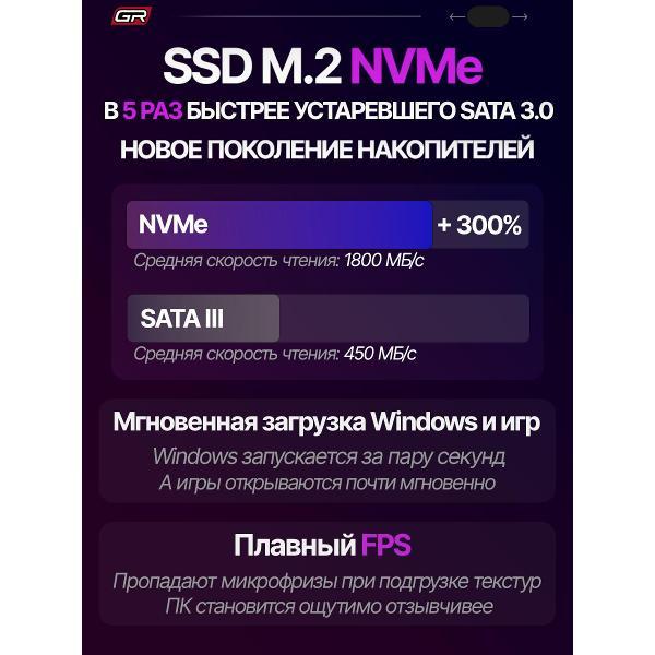Системный блок G.Race PRO 12100F+3070M 16/256