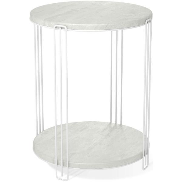 Стол журнальный Sheffilton SHT-CT33-1 белый муар/бетон лофт