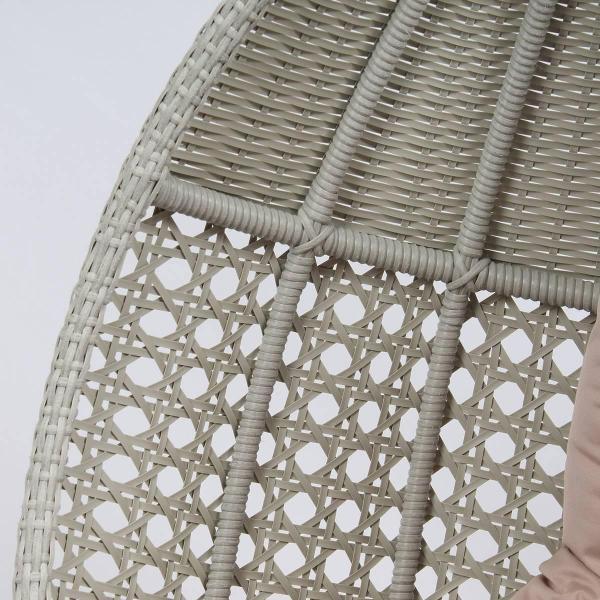 Кресло подвесное MALACCA Авиано, искусственнаый ротанг, с подушкой и стойкой в цвете сицилия