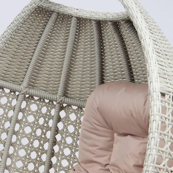 Кресло подвесное MALACCA Авиано, искусственнаый ротанг, с подушкой и стойкой в цвете сицилия