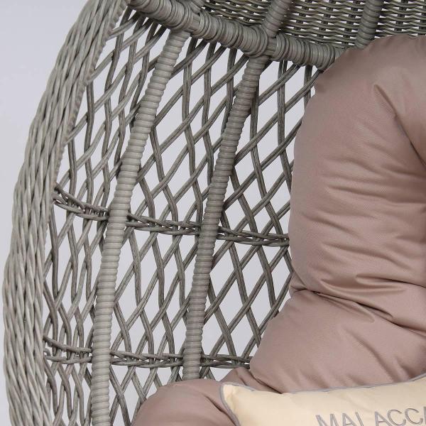 Кресло подвесное MALACCA Гайс с подушкой из искусственного ротанга в цвете сицилия