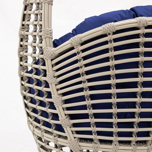 Кресло подвесное MALACCA Кастриес из экоротанга серая Сицилия