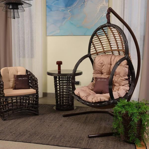 Кресло подвесное MALACCA Лучиано, бронза комбинированная