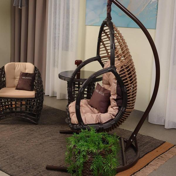 Кресло подвесное MALACCA Лучиано, бронза комбинированная