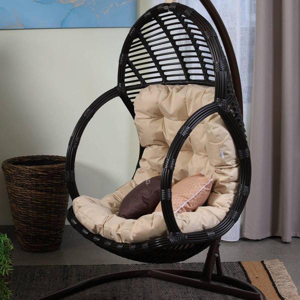 Кресло подвесное MALACCA Лучиано, бронза+ подушка