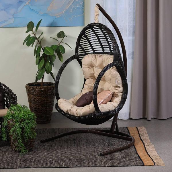 Кресло подвесное MALACCA Лучиано, бронза+ подушка