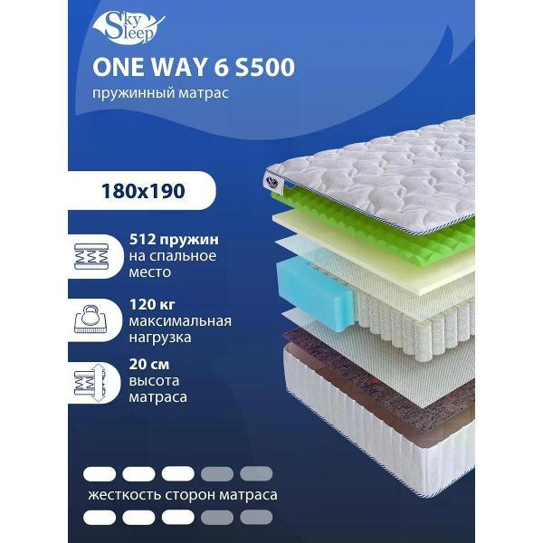 Матрас SkySleep 180x190 ортопедический пружинный на кровать и диван ONE WAY 6 S500 (высота 20 см, мемориформ/ пенополиуретан, средней жесткости)