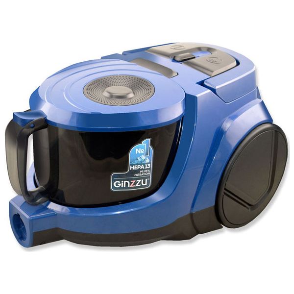 Пылесос с контейнером для пыли Ginzzu VS438 Black синий