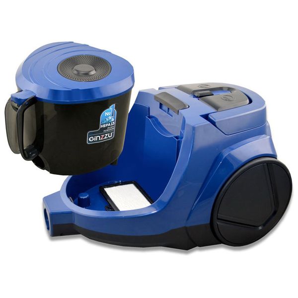 Пылесос с контейнером для пыли Ginzzu VS438 Black синий