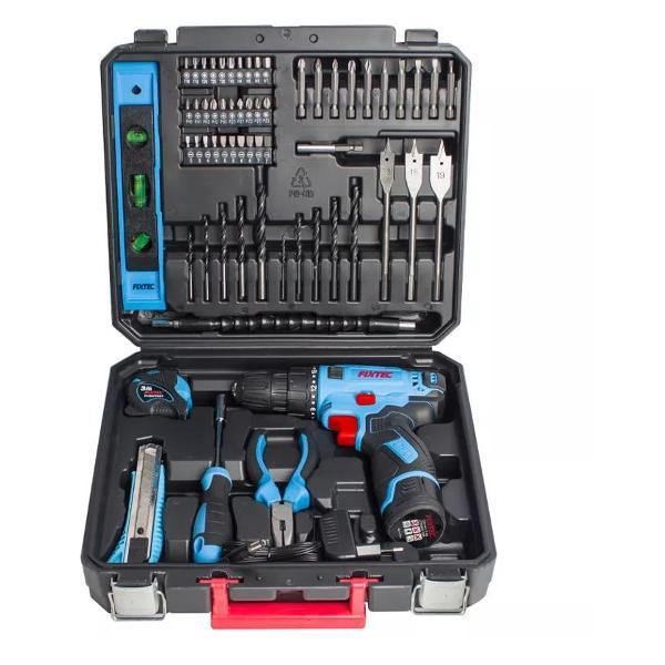 Шуруповерт FIXTEC Шуруповерт аккумуляторный FIXTEC с набором 60 инструментов в кейсе
