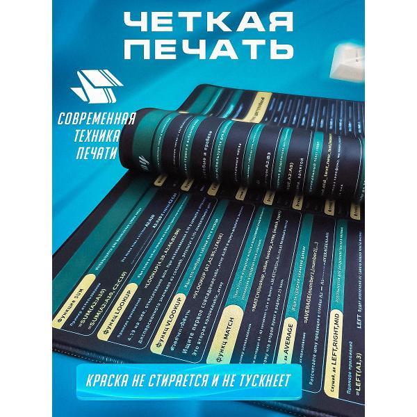 Коврик компьютерный Nimfeay с командами Excel большой 80*30