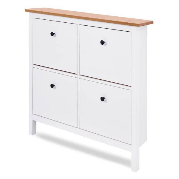 Обувница Лузалес КЫМОР 106х101х22 белый/светло-коричневый