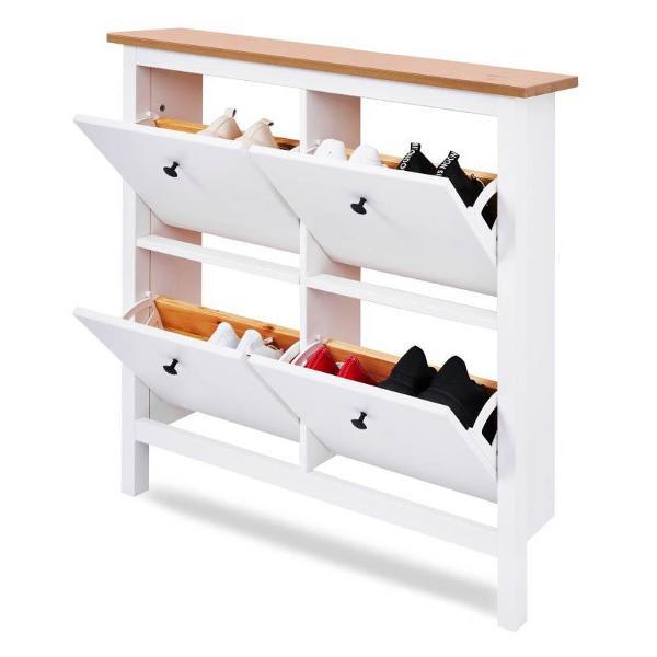 Обувница Лузалес КЫМОР 106х101х22 белый/светло-коричневый