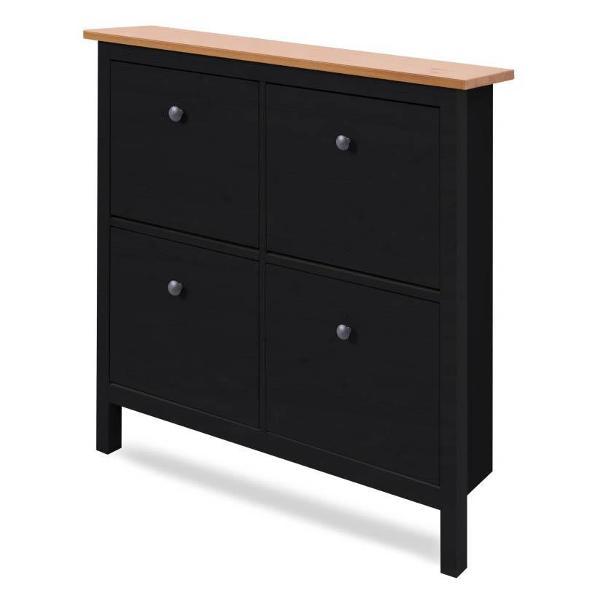 Обувница Лузалес КЫМОР 106х101х22 чёрный/светло-коричневый