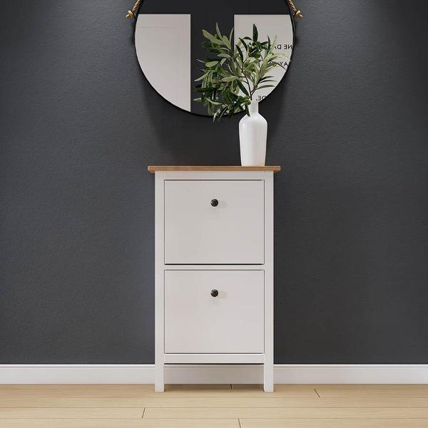 Обувница Лузалес КЫМОР 59х101х22 белый/светло-коричневый