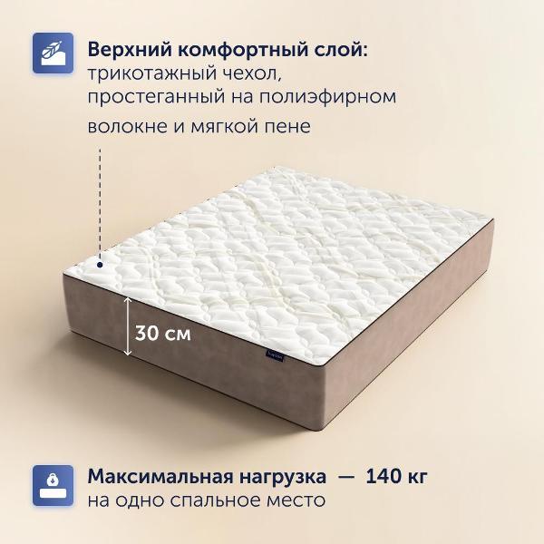 Матрас buyson 140х200 см, независимые пружины, BuyGold