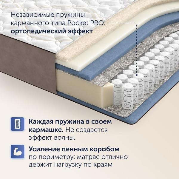 Матрас buyson 140х200 см, независимые пружины, BuyGold