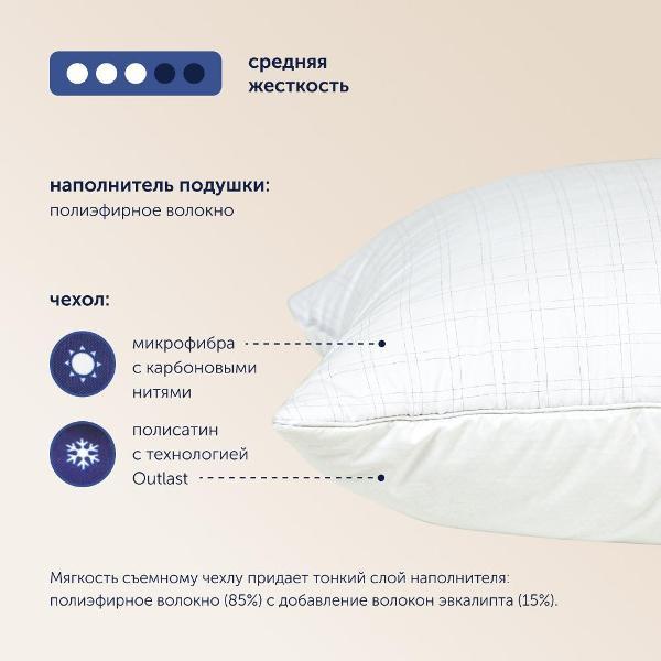 Подушка buyson анатомическая набивная для сна family BuyOptima, 50х70