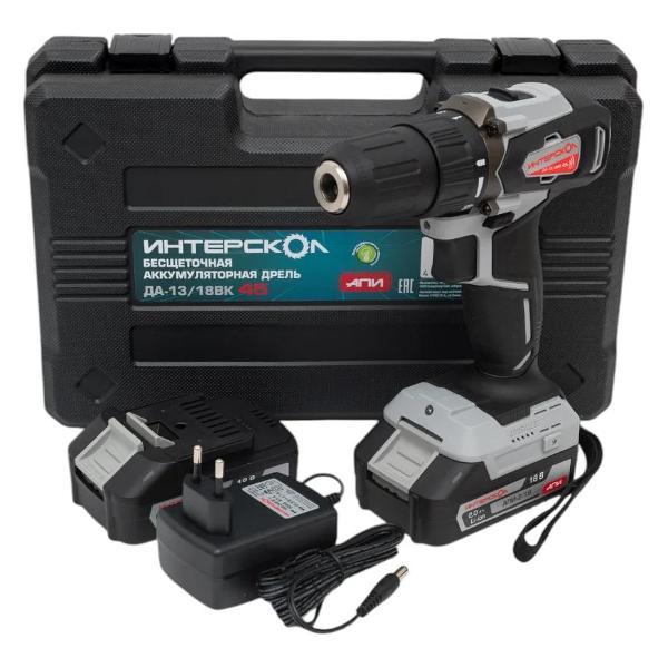 Дрель-шуруповерт ИНТЕРСКОЛ ДА-13/18ВК аккум. (кейс в комплекте, 2аккум), 575.2.2.70