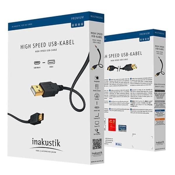 Кабель USB Inakustik Premium High Speed 2.0m, 01070002