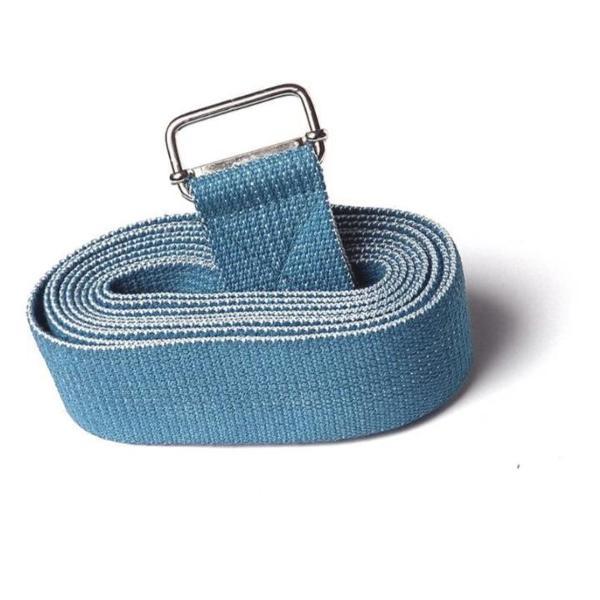 Ремень для йоги Ramayoga Де люкс хлопковый, серый, длина 270х4 см