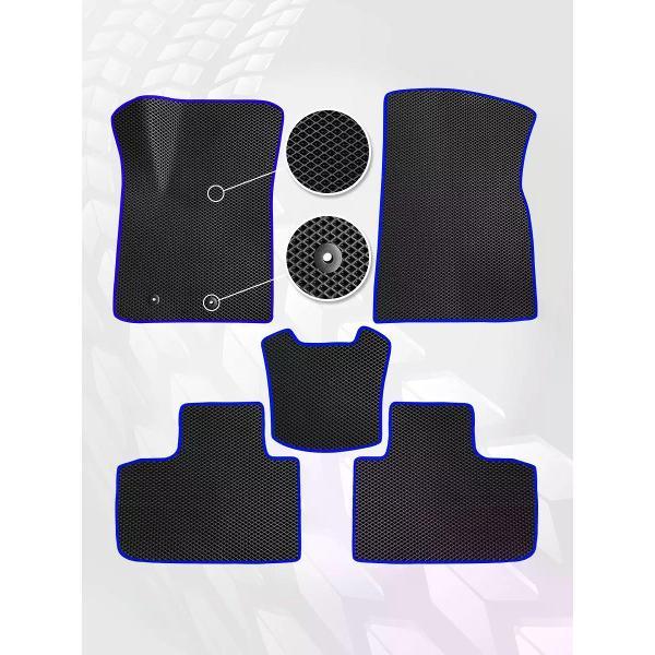 Коврик автомобильный AUTOPILOT INDIVIDUAL EVA-3D-black-blue-918_Эва в машину Dongfeng Shine Max 2023-н.в.